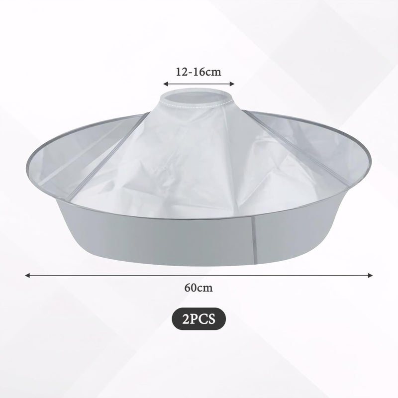 PKRFCJ 2 Pcs Hair Catcher for Haircuts, Haircut Cape, Foldable Hairdressing Umbrella Cape, Waterproof, Suitable for Adults and Children, Salon and Home Trimming/Coloring/Styling (Light Grey) - Image 2